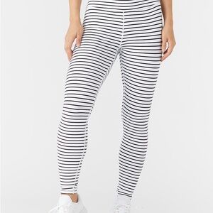 Glyder Striped High-Waist Leggings - Black & White
